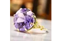 Style vintage Anneau Alexandrite Or jaune 14 carats vrc073y